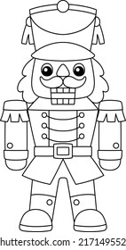 Christmas Nutcracker Isolated Coloring Page