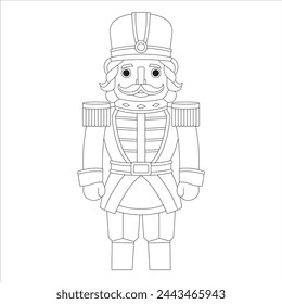 Christmas Nutcracker Isolated Coloring Page