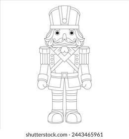 Christmas Nutcracker Isolated Coloring Page