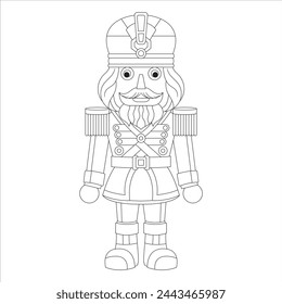 Christmas Nutcracker Isolated Coloring Page