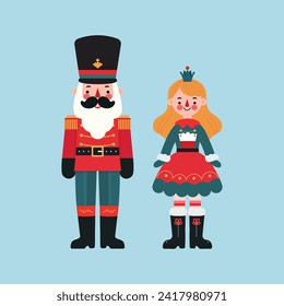 Christmas nutcracker and princess characters