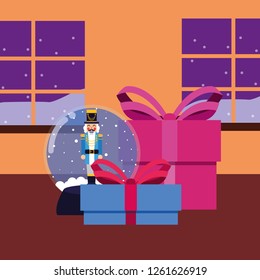 christmas nutcracker snow globe gift