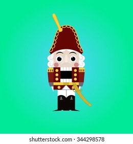 Christmas nutcracker - soldier figurine icon.