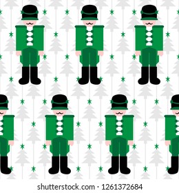 Christmas nutcracker soldiers vector seamless pattern