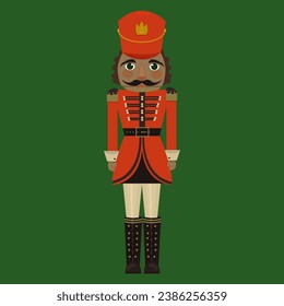 Christmas Nutcracker toy soldier. Hand drawn vector llustration