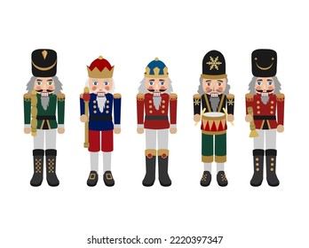 christmas nutcracker toy soldier traditional figurine isolated on white background