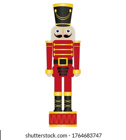 Christmas Nutcracker Vector Drawing on a white background