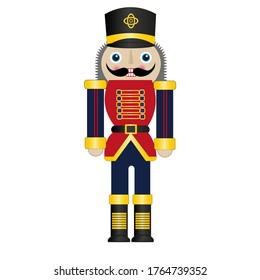 Christmas Nutcracker Vector Drawing on a white background