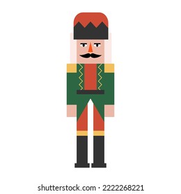 Christmas nutcracker vector flat illustration on isolated background