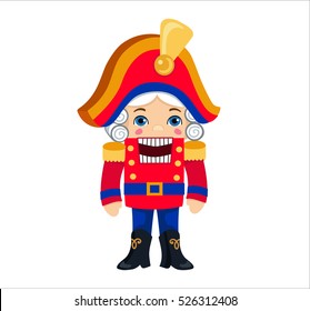 Christmas Nutcracker. Vector Illustration isolated on white background.
