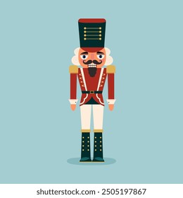 Christmas nutcracker vector illustration on light background