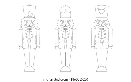 Christmas Nutcrackers Coloring Page for Children