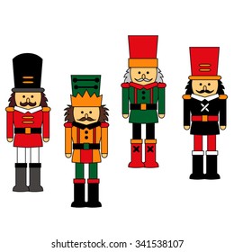 Christmas nutcrackers vector.