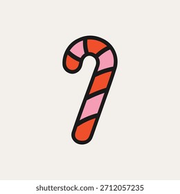 Christmas object candy vector illustration. Hand drawn simple graphic elements