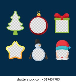 Christmas Object Design Frame Set Vector