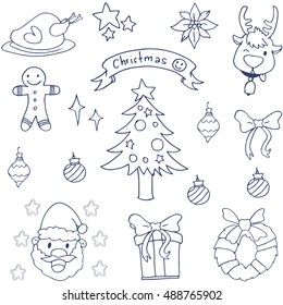 Christmas object of doodle vector art illustartion