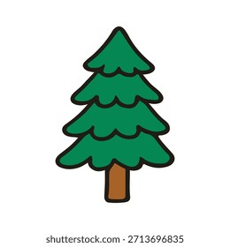 Navidades Ilustración vectorial de árbol de objetos. Diseño de Elementos gráficos simples dibujados a mano