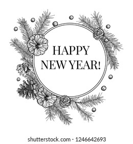 Christmas objects hand drawn seamless pattern isolated on white