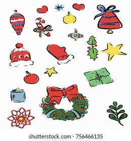 christmas objects vector