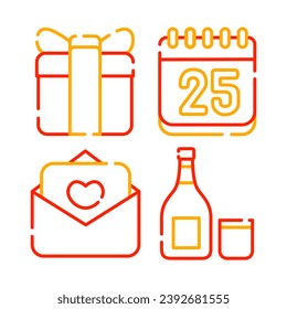 christmas objects vector illustrations set