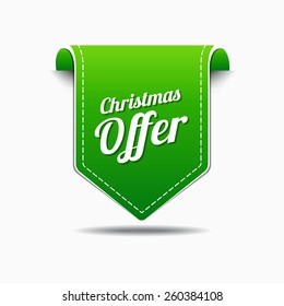 Christmas Offer Green Vector Icon Design