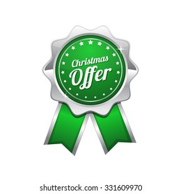 Christmas Offer Green Vector Icon Design