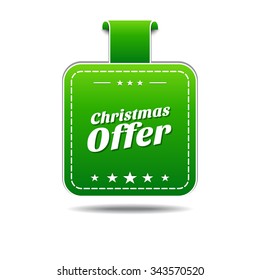 Christmas Offer Green Vector Icon Design