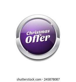 Christmas Offer Purple Vector Icon Button