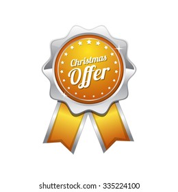 Christmas Offer Yellow Vector Icon Design
