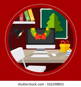 Christmas Office Table New Year Background