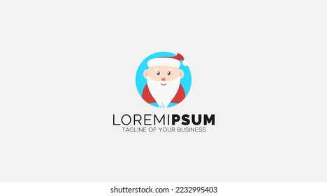 Christmas Old men Logo design illustration