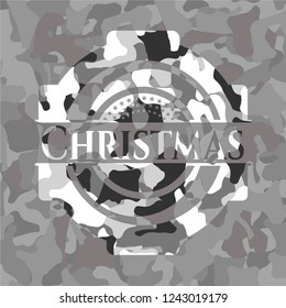 Christmas on grey camo pattern
