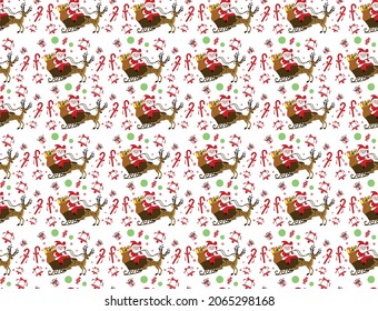 Christmas On A White Background With  Christmas Elements  Beautiful Pattern