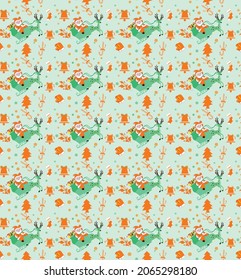 Christmas On A White Background With  Christmas Elements  Beautiful Pattern