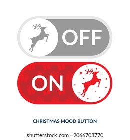 Weihnachtsschalterschalttafel mit Rentieren. Design-Element der Benutzeroberfläche. Vektorgrafik auf weißem Hintergrund.