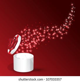 Christmas open gift box with bright stars - Shutterstock ID 107033357