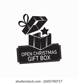 christmas open gift box illustration
