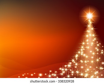 Christmas orange Background with wave and smooth line. Abstract Vector Illustration.