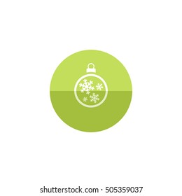 Christmas orb icon in flat color circle style. Holiday December decoration
