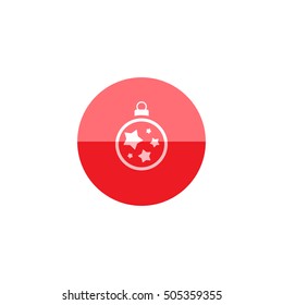 Christmas orb icon in flat color circle style. Holiday December decoration
