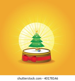 Christmas orb (New Year) card. vector