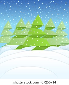 Christmas origami forest