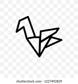 christmas Origami vector linear icon isolated on transparent background, christmas Origami transparency concept can be used for web and mobile