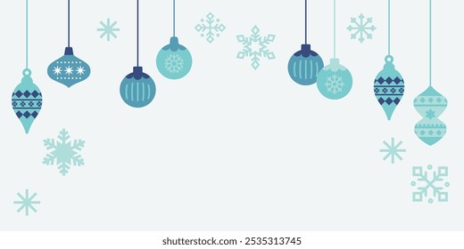 Christmas ornament background illustration ( vector design winter snowflake ornament copy space card banner no text background material background text space )