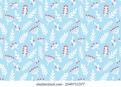 Christmas ornament, background, pattern, wallpaper. Winter patterns. Suitable for social media post, mobile apps, banner design and web, ads. Vector illustration on light blue backdrop
