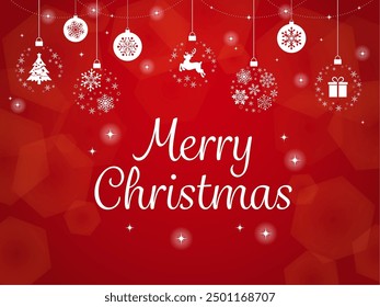 Christmas ornament background with red letters_vector illustration