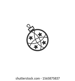 Christmas Ornament Ball icon. New year tree toy vector sign.