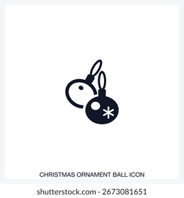 Navidades Ornament Ball Icon icono de Vector sólido con un diseño atrevido y mínimo. Adecuado para presentaciones, Sitios web, App, infografías y varios proyectos digitales o impresos.