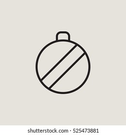 Christmas Ornament Ball Sphere Outline Vector Icon