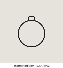 Christmas Ornament Ball Sphere Outline Vector Icon